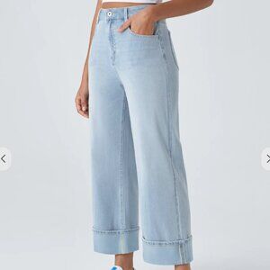HALARA Wide Leg Pants in Light Blue